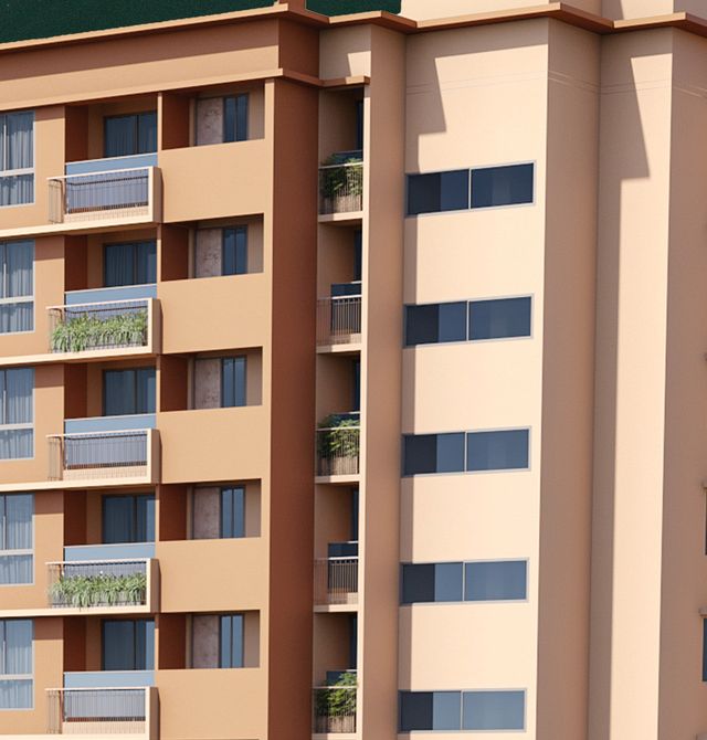 Pacifica Bliss Towers façade with balconies (artist's impression)